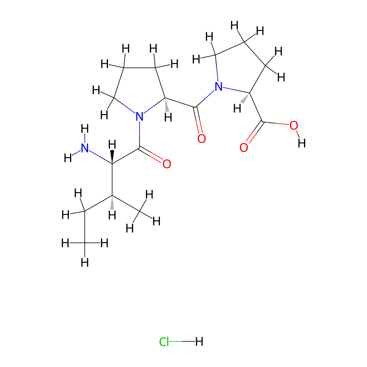 H-Ile-Pro-Pro-OH (hydrochloride) molecular structure, CAS 1208862-61-6