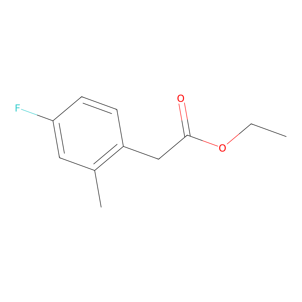 Ethyl 4-fluoro-2-methylphenylacetate molecular structure, CAS 1208864-94-1