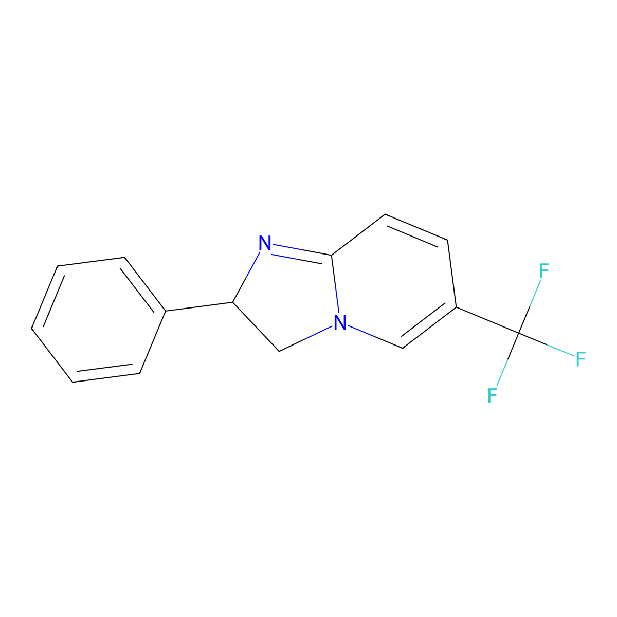 (S)-2-Phenyl-6-(trifluoromethyl)-2,3-dihydroimidazo[1,2-a]pyridine molecular structure, CAS 1208867-88-2