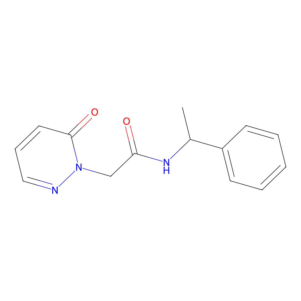 2-(6-Oxo-1,6-dihydropyridazin-1-yl)-N-(1-phenylethyl)acetamide molecular structure, CAS 1208869-62-8