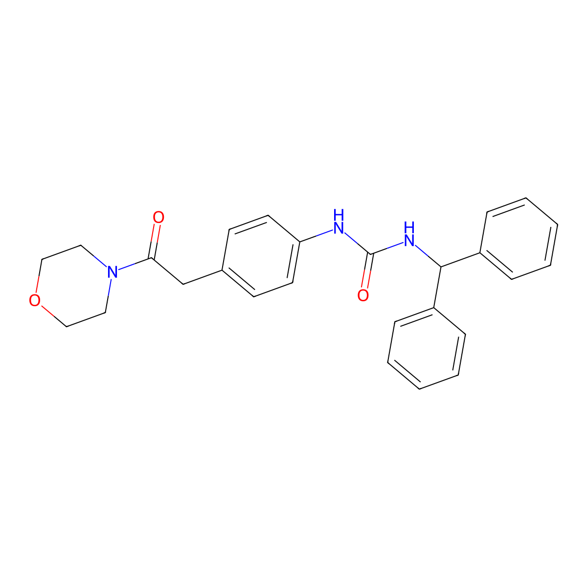 1-Benzhydryl-3-(4-(2-morpholino-2-oxoethyl)phenyl)urea molecular structure, CAS 1208874-37-6
