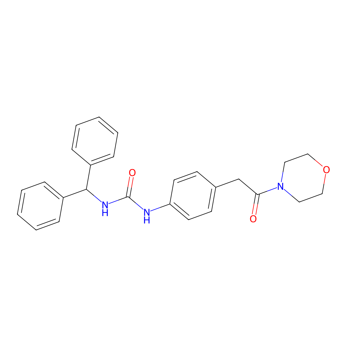 1-Benzhydryl-3-(4-(2-morpholino-2-oxoethyl)phenyl)urea molecular structure, CAS 1208874-37-6