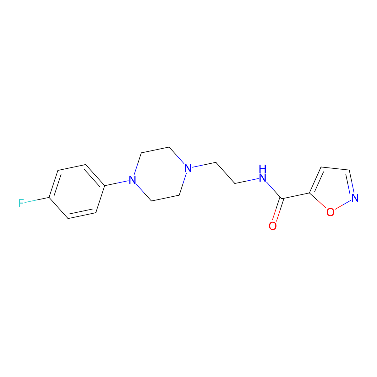 N-(2-(4-(4-fluorophenyl)piperazin-1-yl)ethyl)isoxazole-5-carboxamide molecular structure, CAS 1208877-88-6