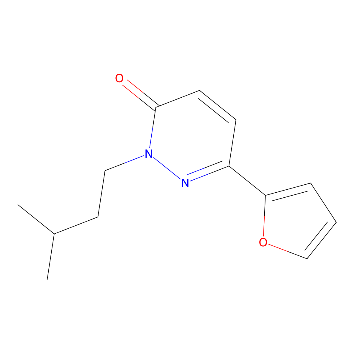 6-(furan-2-yl)-2-isopentylpyridazin-3(2H)-one molecular structure, CAS 1208879-90-6