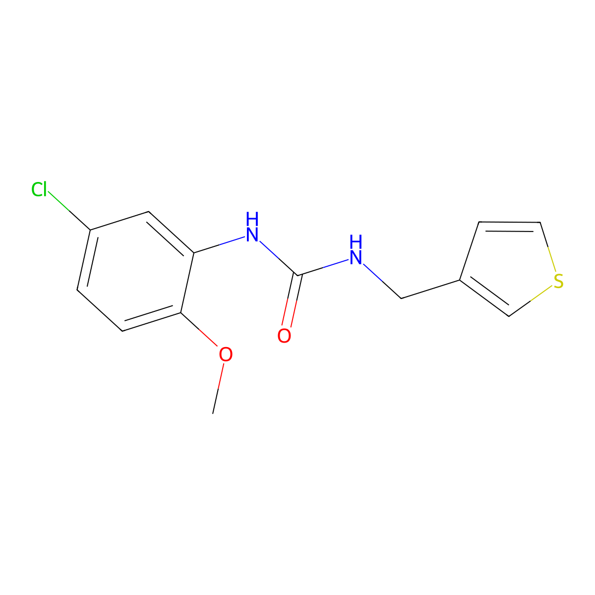 1-(5-Chloro-2-methoxyphenyl)-3-(thiophen-3-ylmethyl)urea molecular structure, CAS 1208886-41-2
