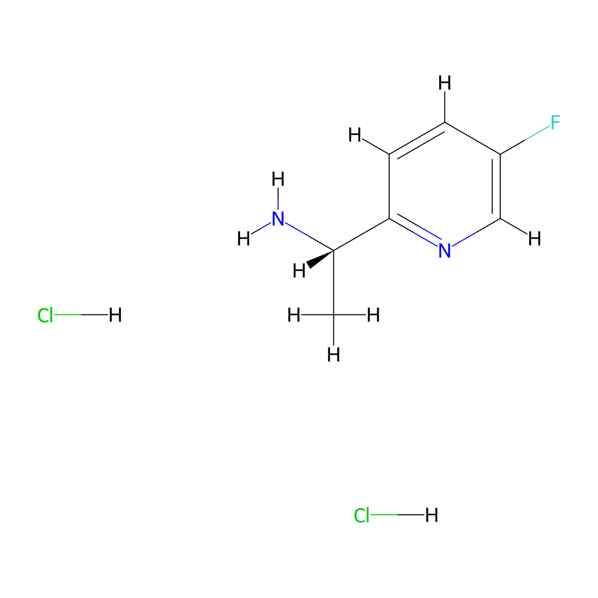 (1S)-1-(5-fluoropyridin-2-yl)ethan-1-amine dihydrochloride molecular structure, CAS 1208893-73-5