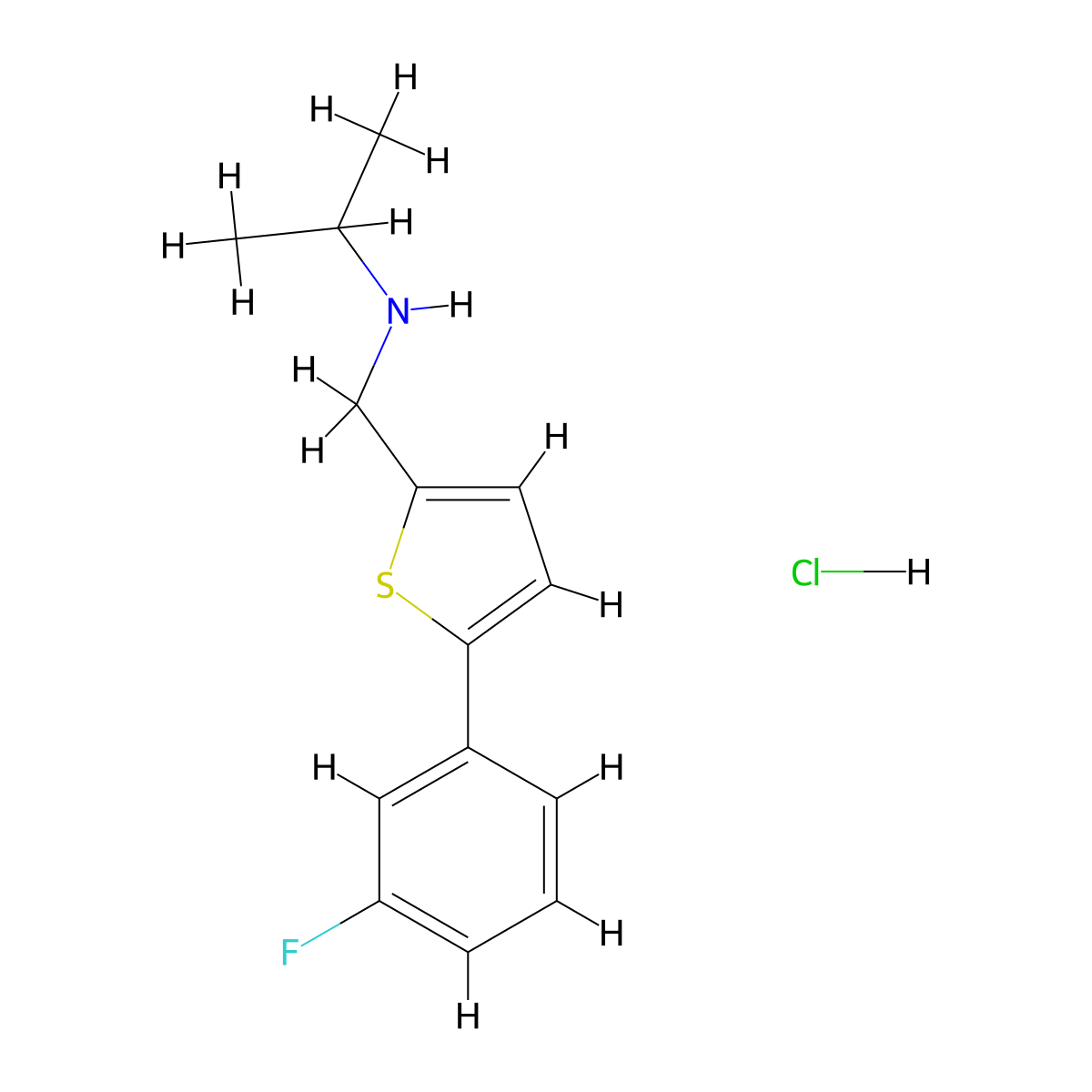{[5-(3-Fluorophenyl)thiophen-2-yl]methyl}(propan-2-yl)amine hydrochloride molecular structure, CAS 1208894-86-3