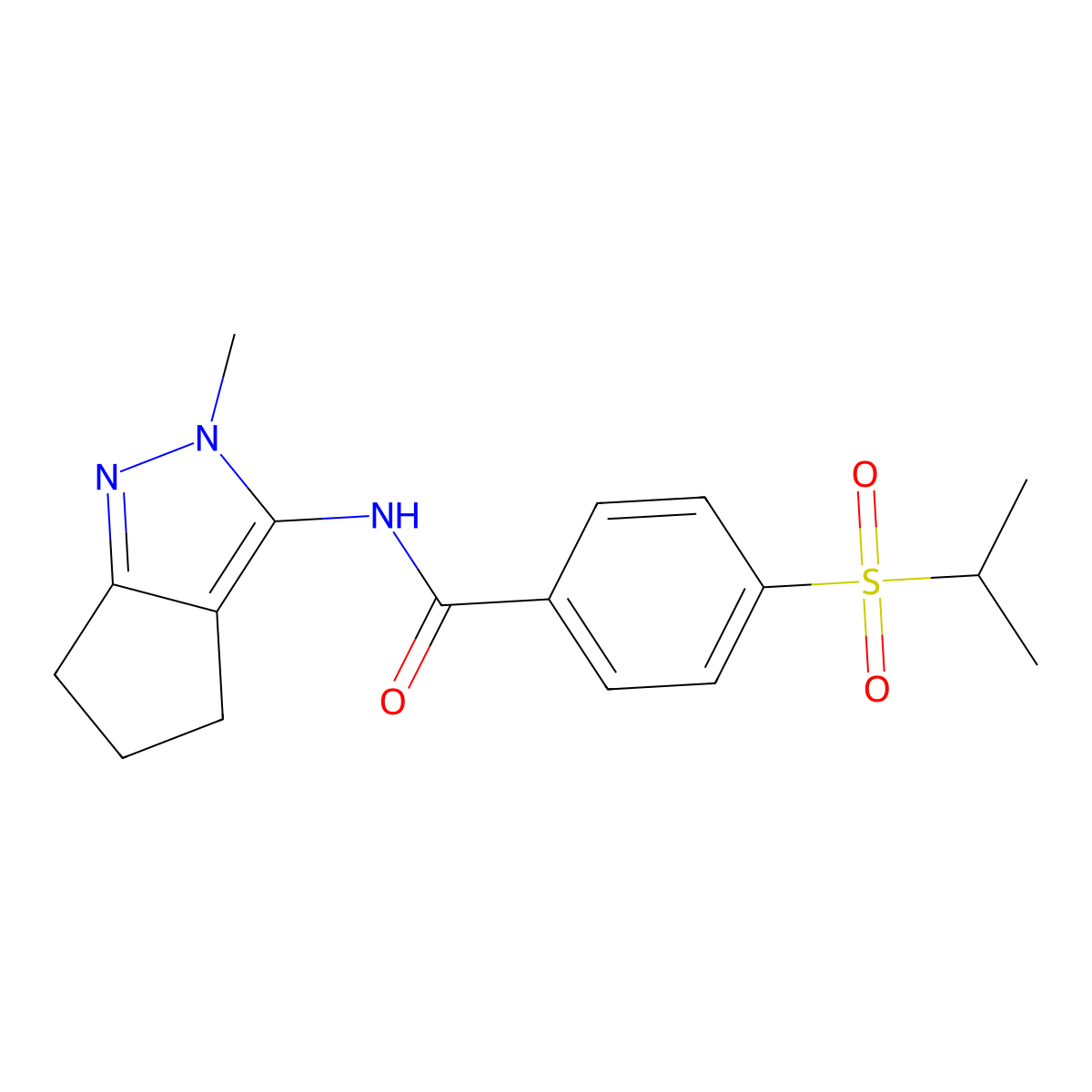 N-{2-methyl-2H,4H,5H,6H-cyclopenta[c]pyrazol-3-yl}-4-(propane-2-sulfonyl)benzamide molecular structure, CAS 1208900-96-2
