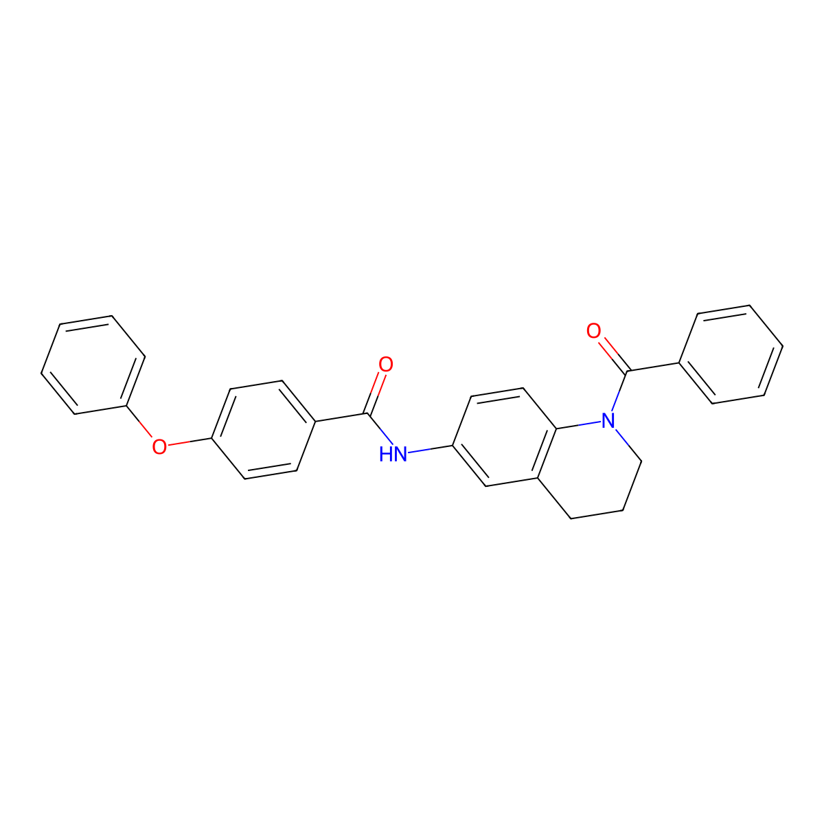 N-(1-benzoyl-1,2,3,4-tetrahydroquinolin-6-yl)-4-phenoxybenzamide molecular structure, CAS 1208903-95-0
