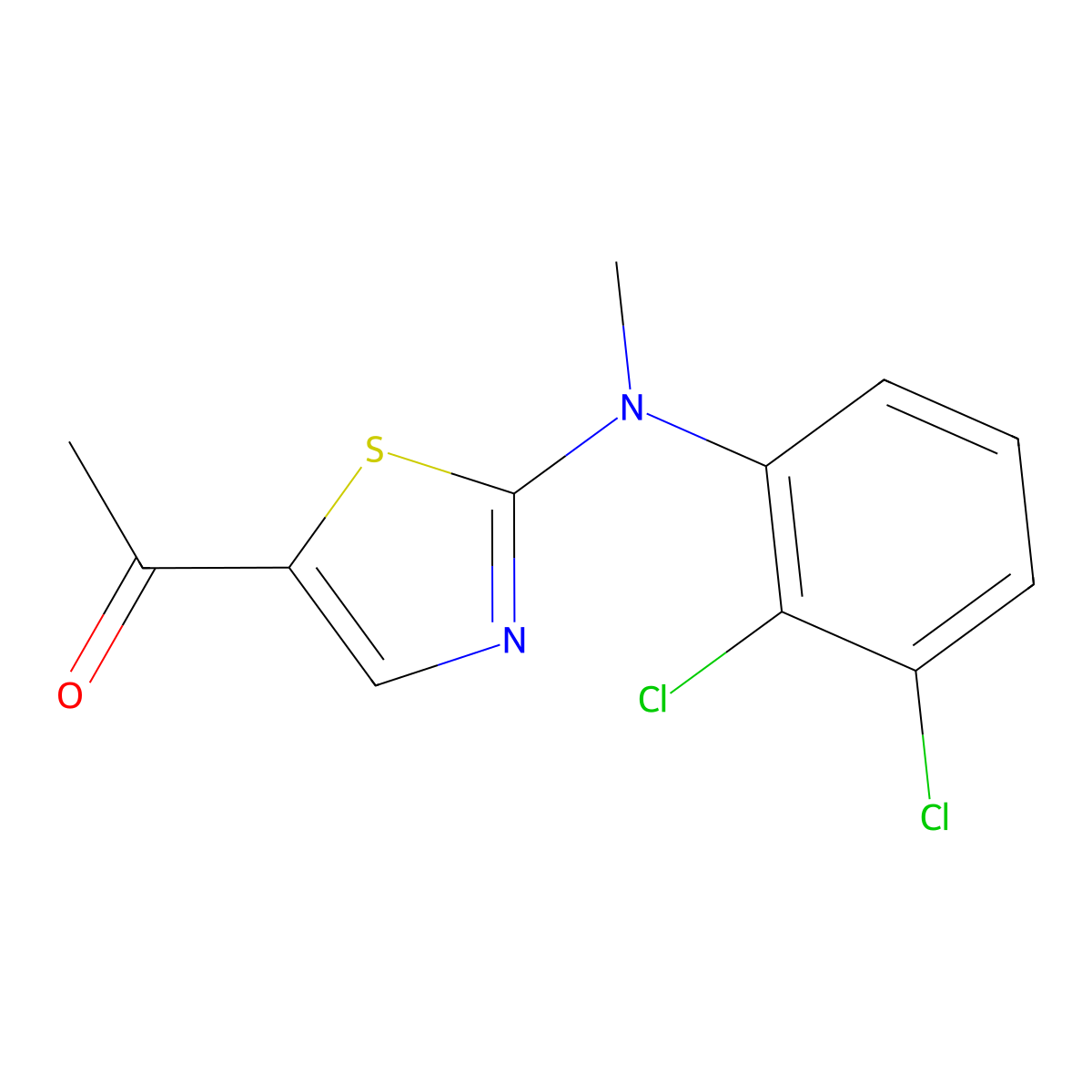 1-{2-[2,3-Dichloro(methyl)anilino]-1,3-thiazol-5-yl}-1-ethanone molecular structure, CAS 1208907-43-0