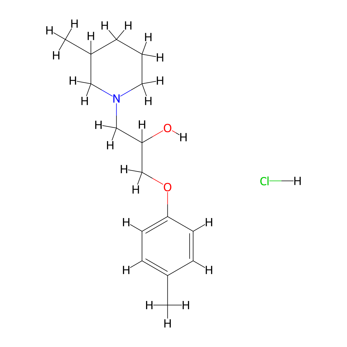 1-(3-Methylpiperidin-1-yl)-3-(p-tolyloxy)propan-2-ol hydrochloride molecular structure, CAS 1208908-32-0