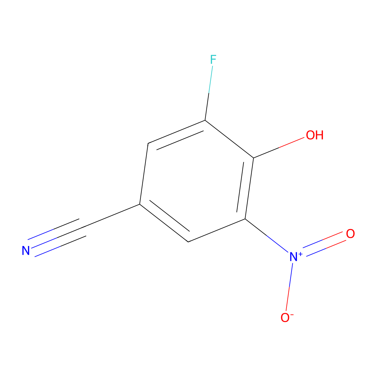 3-Fluoro-4-hydroxy-5-nitrobenzonitrile molecular structure, CAS 1208917-60-5