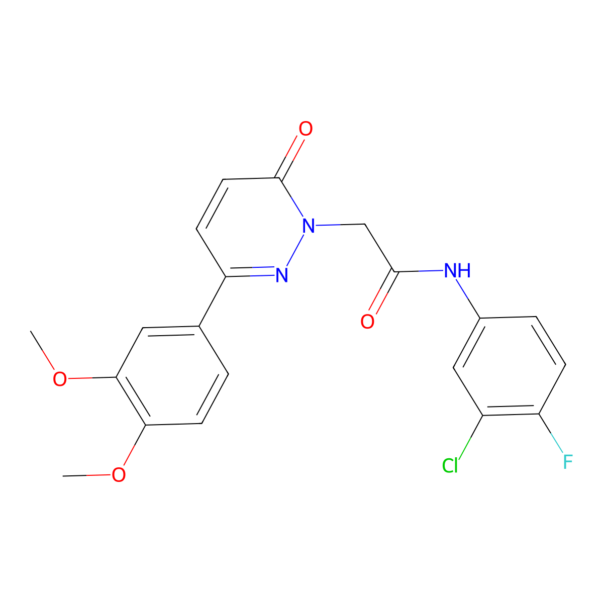 N-(3-chloro-4-fluorophenyl)-2-(3-(3,4-dimethoxyphenyl)-6-oxopyridazin-1(6H)-yl)acetamide molecular structure, CAS 1208924-10-0