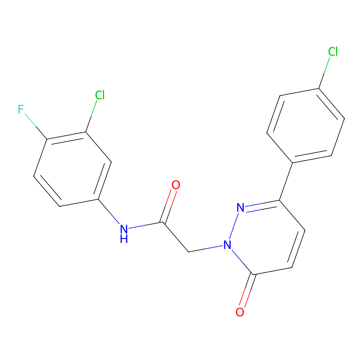 N-(3-chloro-4-fluorophenyl)-2-(3-(4-chlorophenyl)-6-oxopyridazin-1(6H)-yl)acetamide molecular structure, CAS 1208924-81-5