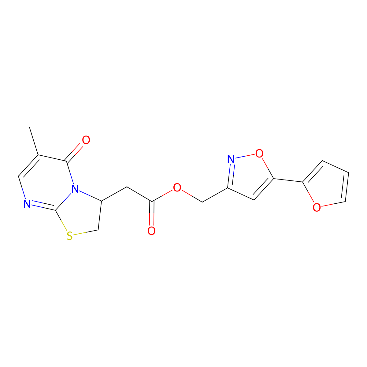[5-(furan-2-yl)-1,2-oxazol-3-yl]methyl 2-{6-methyl-5-oxo-2H,3H,5H-[1,3]thiazolo[3,2-a]pyrimidin-3-yl}acetate molecular structure, CAS 1208933-34-9