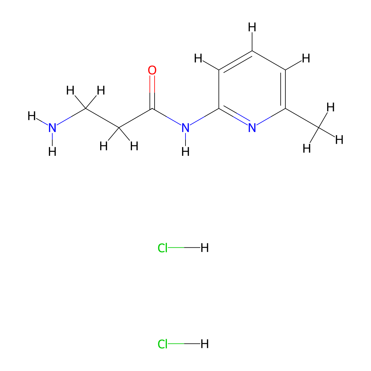 3-amino-N-(6-methylpyridin-2-yl)propanamide dihydrochloride molecular structure, CAS 1208933-86-1