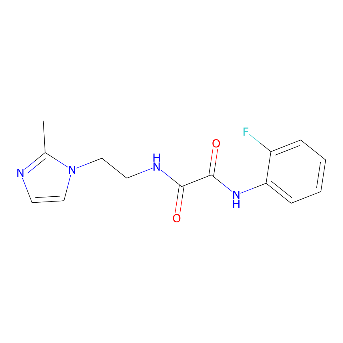 N1-(2-fluorophenyl)-N2-(2-(2-methyl-1H-imidazol-1-yl)ethyl)oxalamide molecular structure, CAS 1208951-28-3