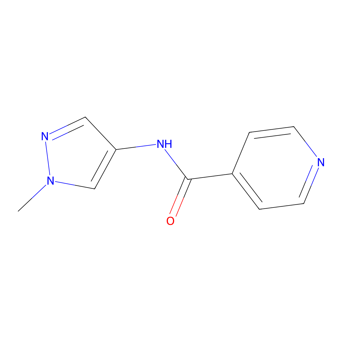 N-(1-methyl-1H-pyrazol-4-yl)pyridine-4-carboxamide molecular structure, CAS 1208957-87-2