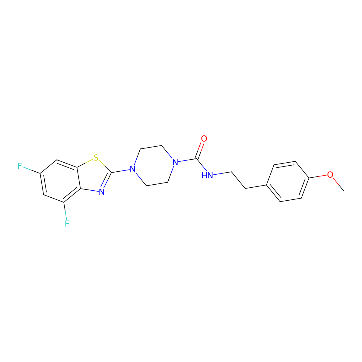 4-(4,6-difluorobenzo[d]thiazol-2-yl)-N-(4-methoxyphenethyl)piperazine-1-carboxamide molecular structure, CAS 1208966-43-1