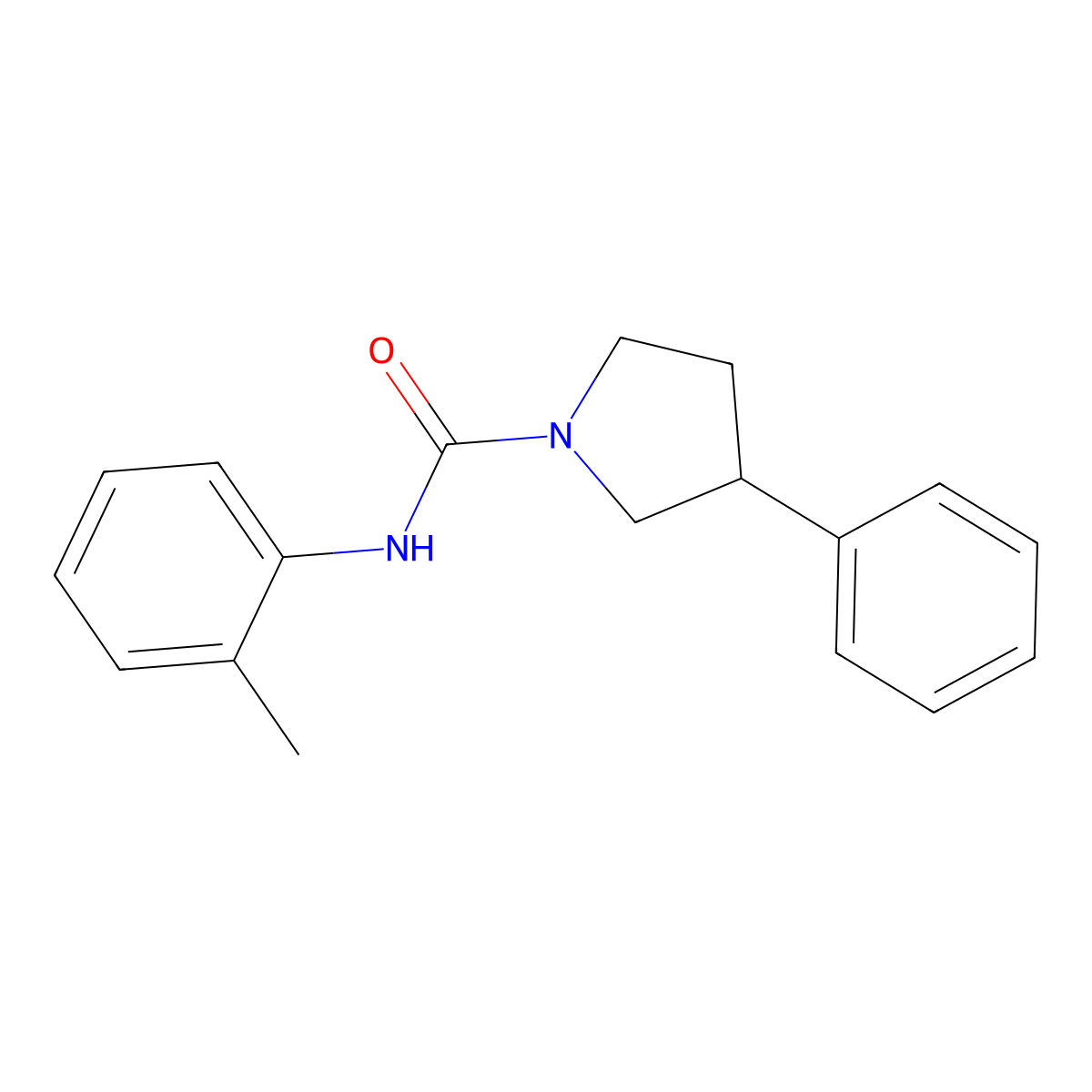 3-phenyl-N-(o-tolyl)pyrrolidine-1-carboxamide molecular structure, CAS 1208976-09-3