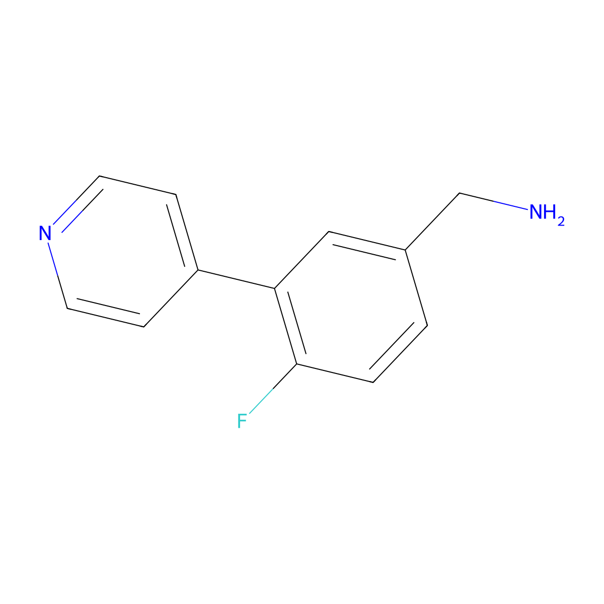 (4-Fluoro-3-pyridin-4-ylphenyl)methanamine molecular structure, CAS 1208977-20-1