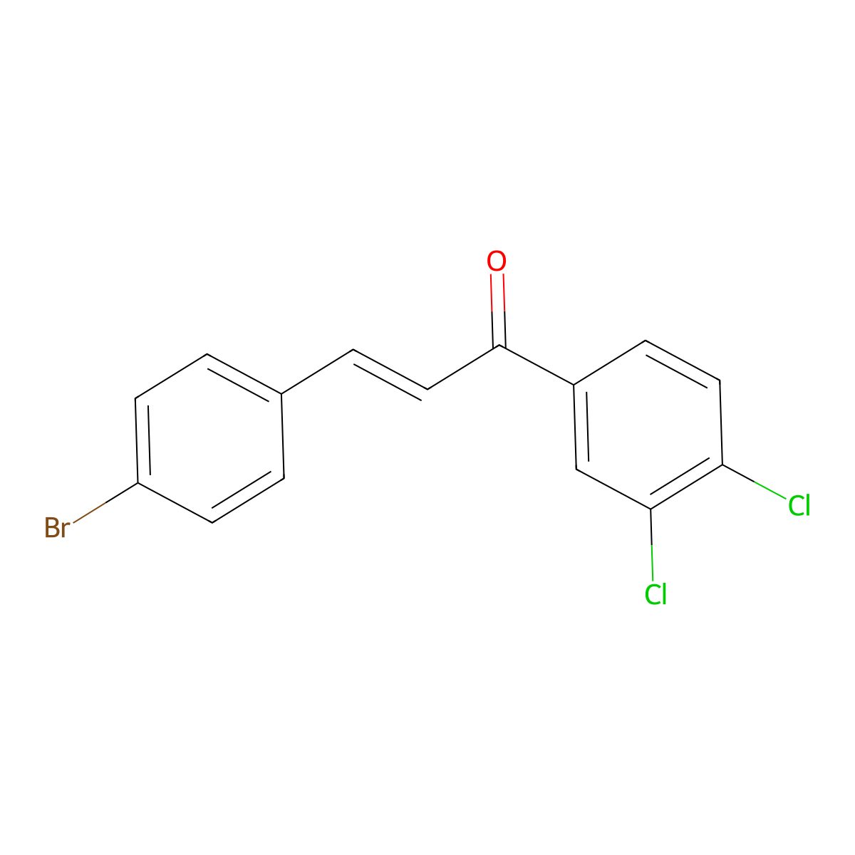 (2E)-3-(4-Bromophenyl)-1-(3,4-dichlorophenyl)prop-2-en-1-one molecular structure, CAS 1208985-98-1