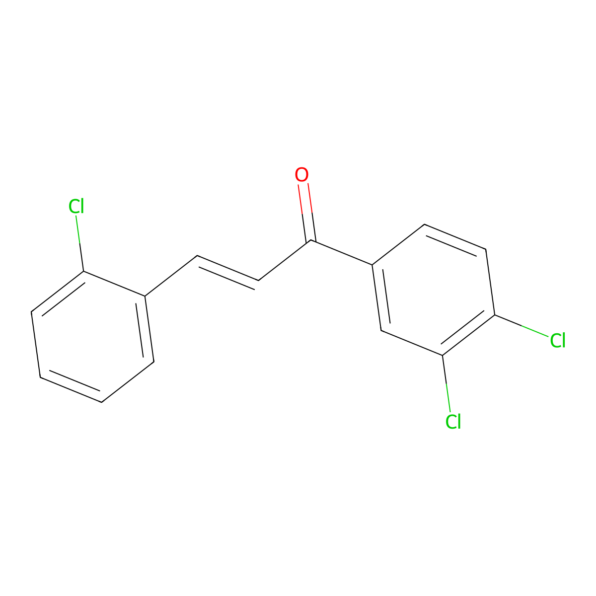 (2E)-3-(2-Chlorophenyl)-1-(3,4-dichlorophenyl)prop-2-en-1-one molecular structure, CAS 1208985-99-2