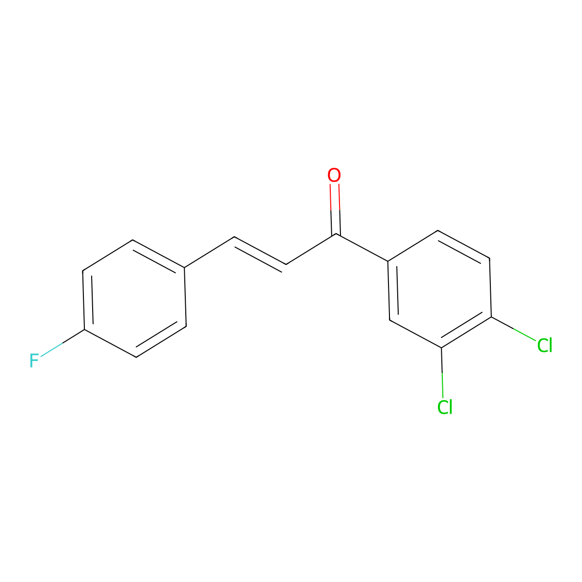 (2E)-1-(3,4-Dichlorophenyl)-3-(4-fluorophenyl)prop-2-en-1-one molecular structure, CAS 1208986-01-9