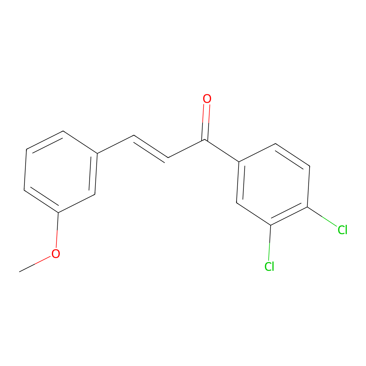 (2E)-1-(3,4-Dichlorophenyl)-3-(3-methoxyphenyl)prop-2-en-1-one molecular structure, CAS 1208986-02-0
