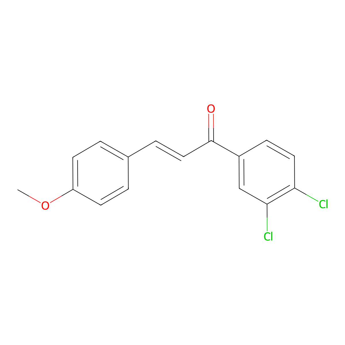 (2E)-1-(3,4-Dichlorophenyl)-3-(4-methoxyphenyl)prop-2-en-1-one molecular structure, CAS 1208986-03-1