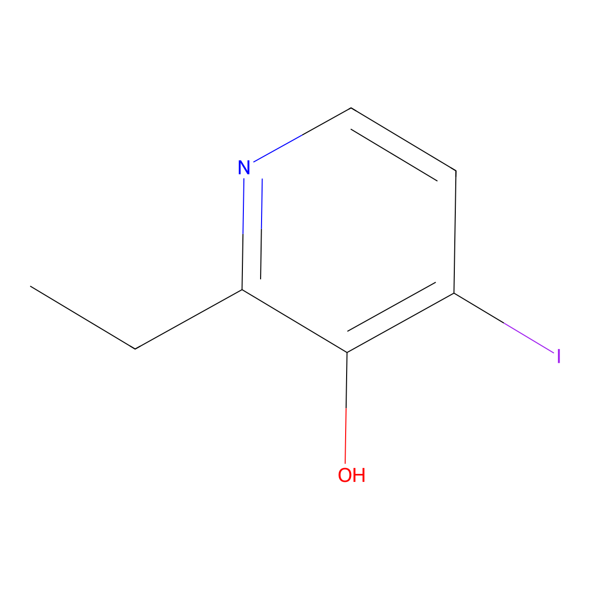 2-Ethyl-4-iodopyridin-3-ol molecular structure, CAS 1208987-51-2