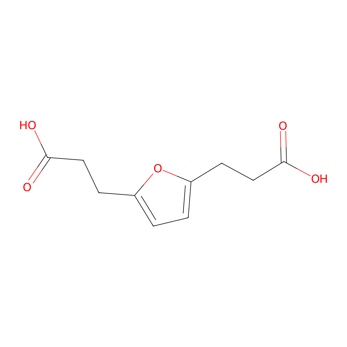 3-[5-(2-Carboxyethyl)furan-2-yl]propanoic acid molecular structure, CAS 1209-15-0