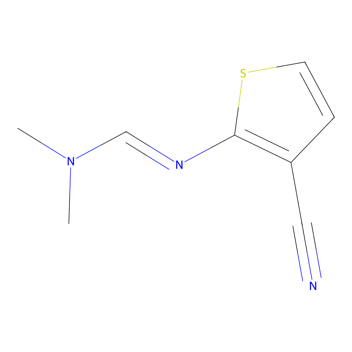 (E)-N'-(3-cyanothiophen-2-yl)-N,N-dimethylmethanimidamide molecular structure, CAS 1209001-87-5