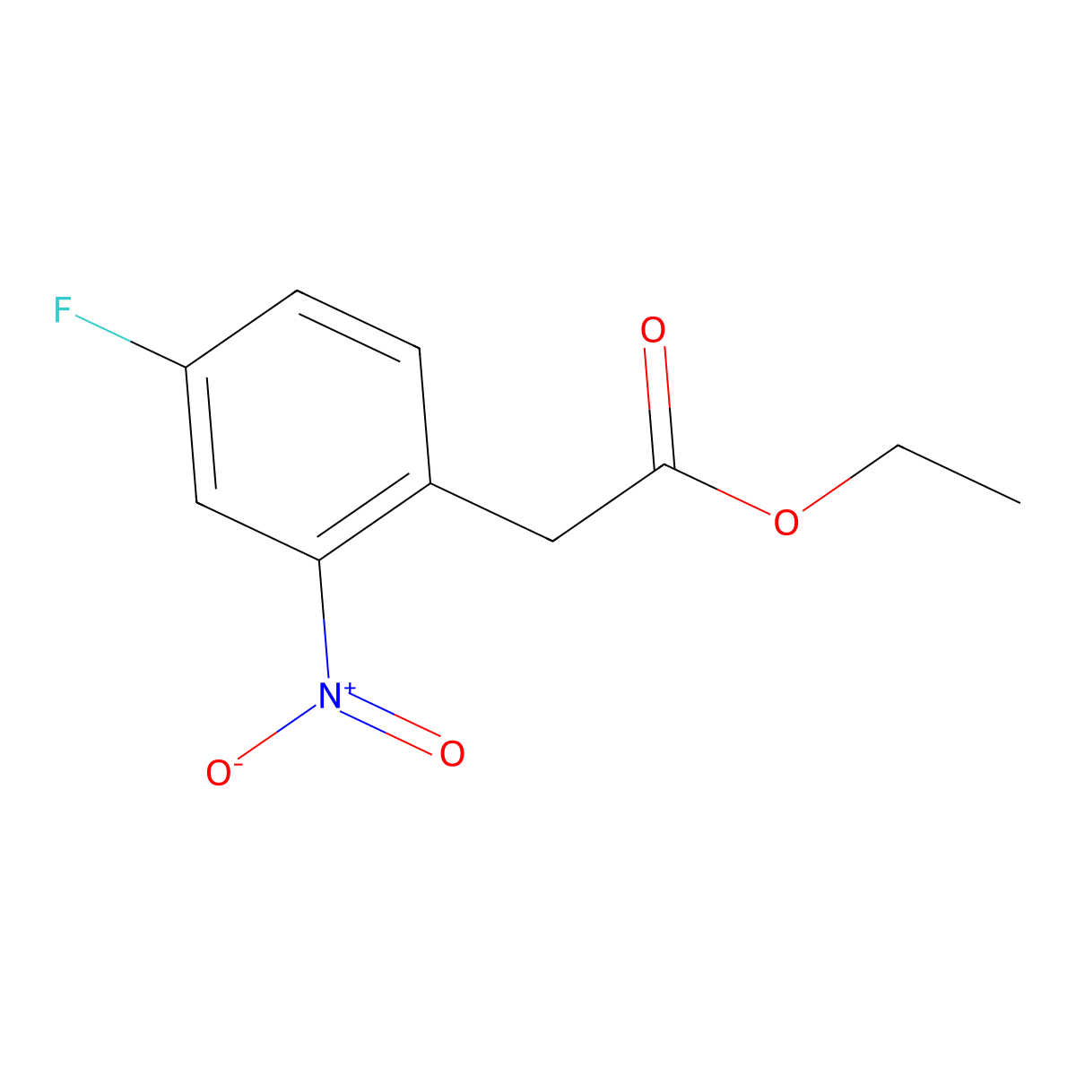 Ethyl 2-(4-fluoro-2-nitrophenyl)acetate molecular structure, CAS 1209007-72-6