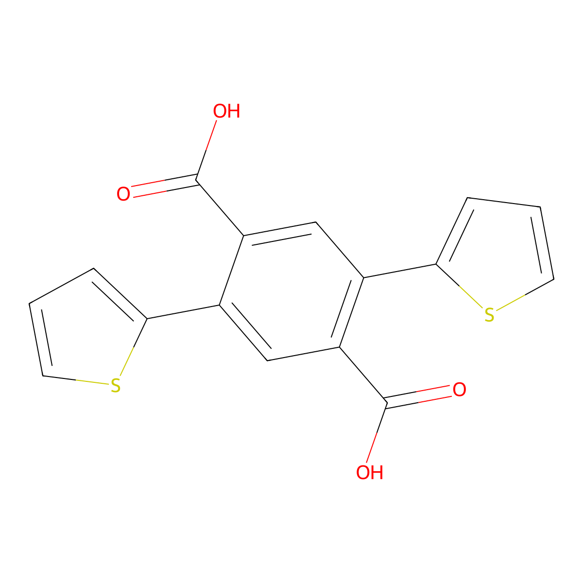 2,5-Dithien-2-ylterephthalic acid molecular structure, CAS 1209012-28-1