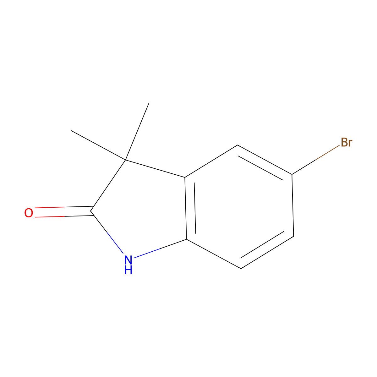5-bromo-3,3-dimethyl-2,3-dihydro-1H-indol-2-one molecular structure, CAS 120902-45-6