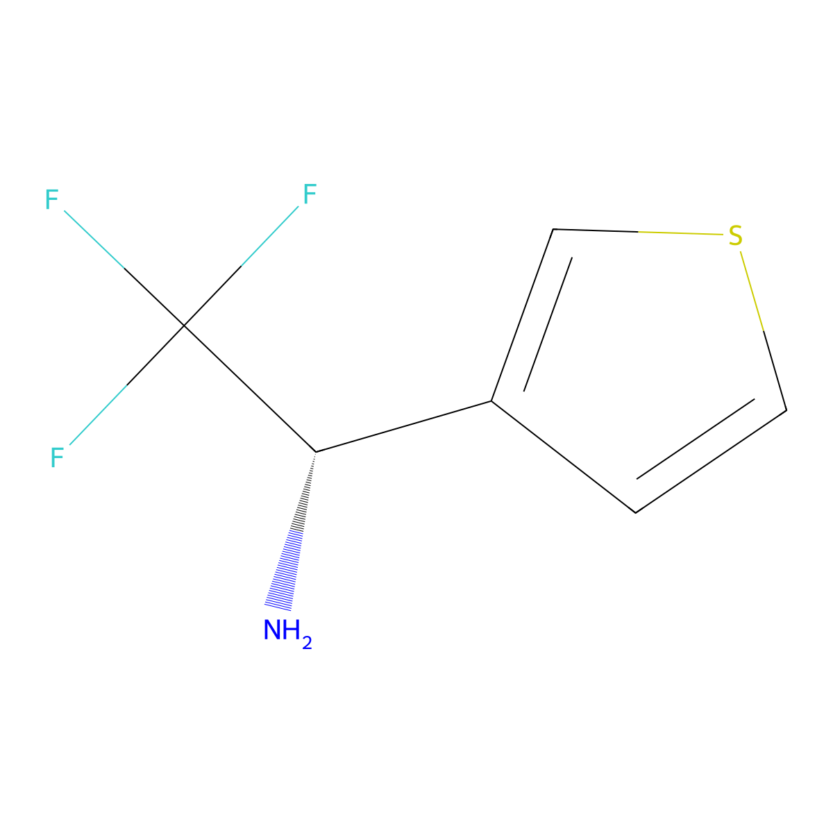 (1S)-2,2,2-trifluoro-1-(3-thienyl)ethylamine molecular structure, CAS 1209050-27-0