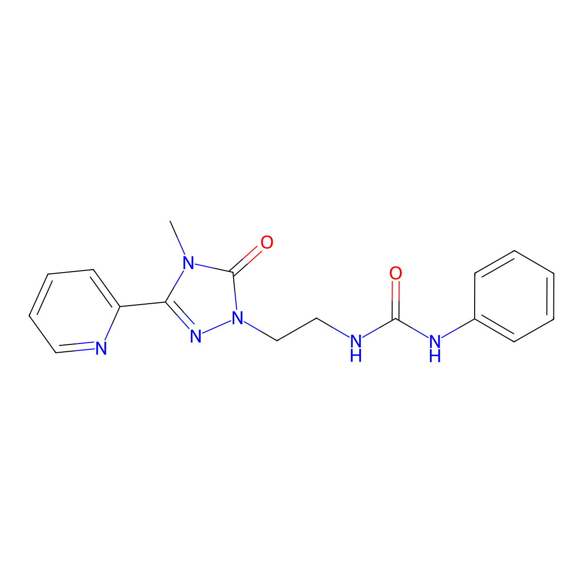 1-(2-(4-methyl-5-oxo-3-(pyridin-2-yl)-4,5-dihydro-1H-1,2,4-triazol-1-yl)ethyl)-3-phenylurea molecular structure, CAS 1209059-06-2