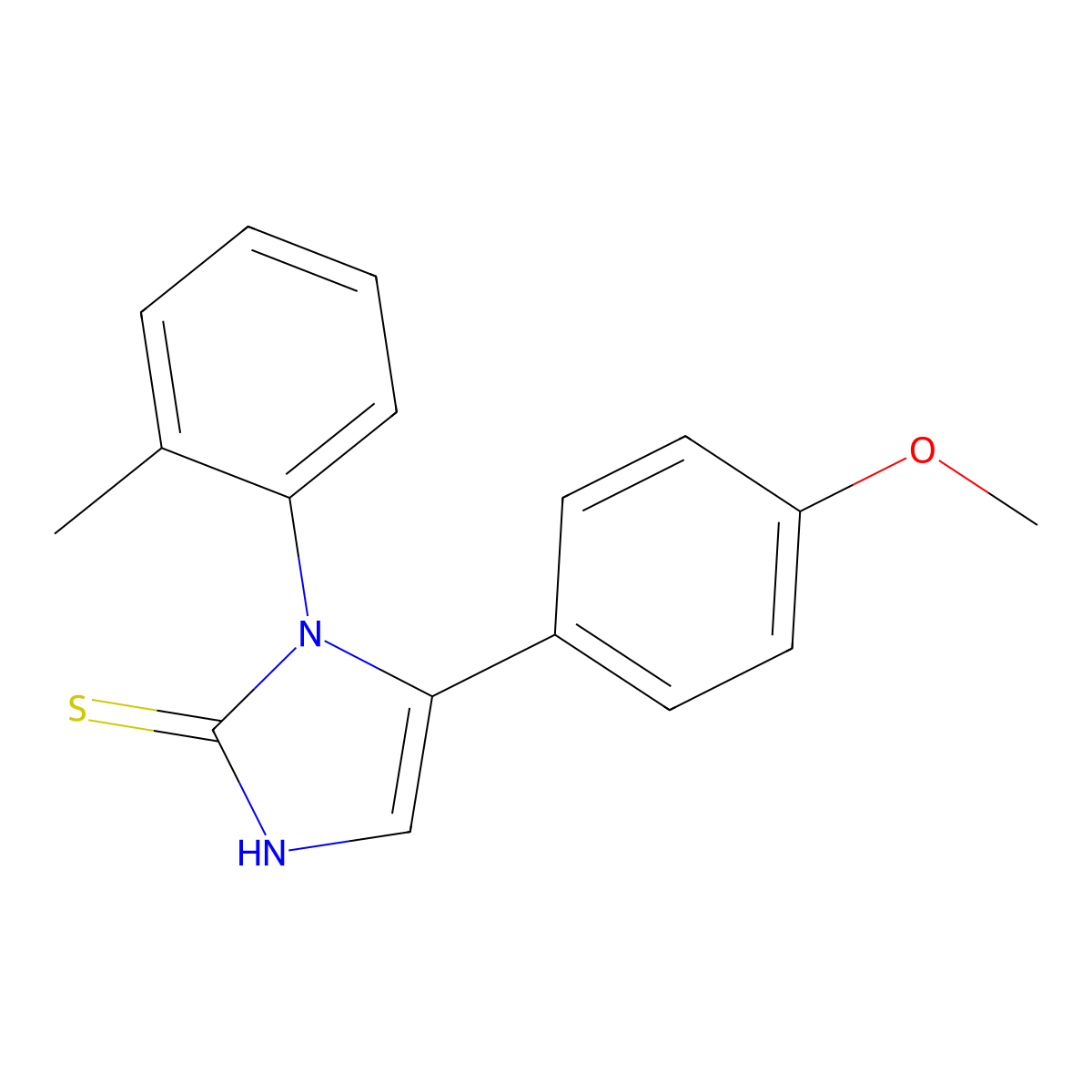 5-(4-methoxyphenyl)-1-(o-tolyl)-1H-imidazole-2(3H)-thione molecular structure, CAS 1209060-74-1