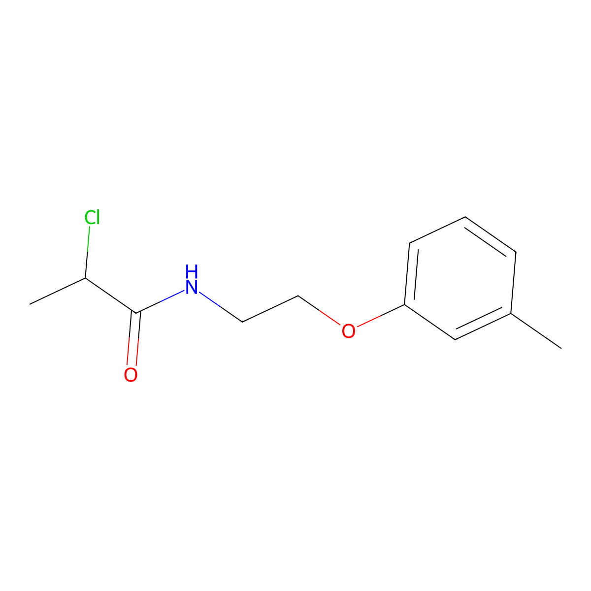 2-chloro-N-[2-(3-methylphenoxy)ethyl]propanamide molecular structure, CAS 1209073-17-5
