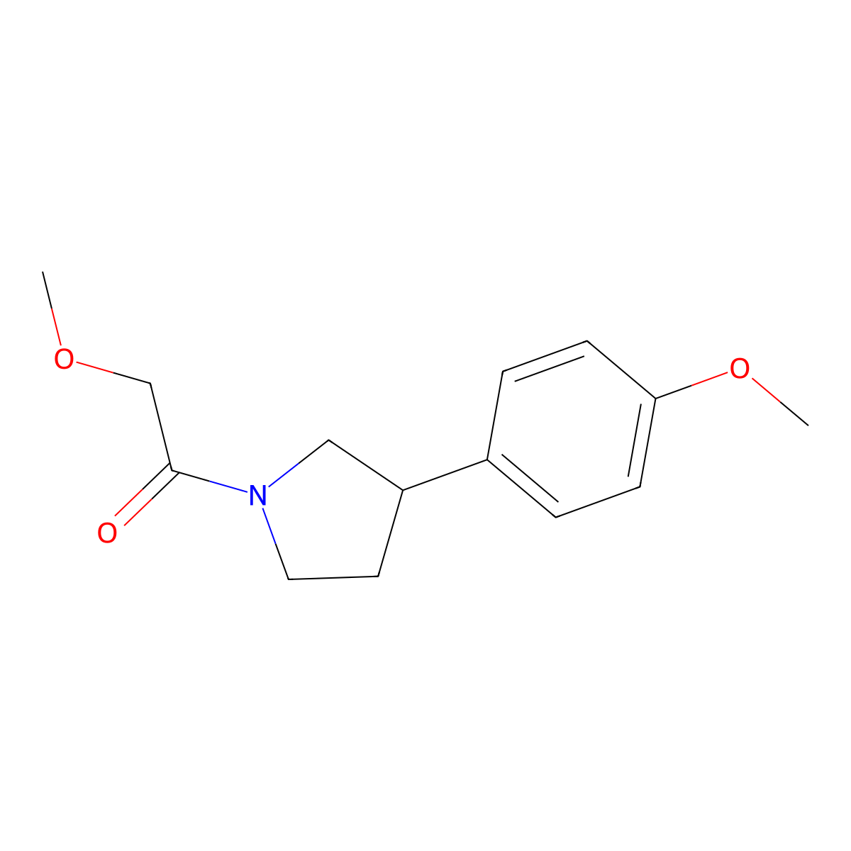 2-Methoxy-1-(3-(4-methoxyphenyl)pyrrolidin-1-yl)ethanone molecular structure, CAS 1209076-94-7