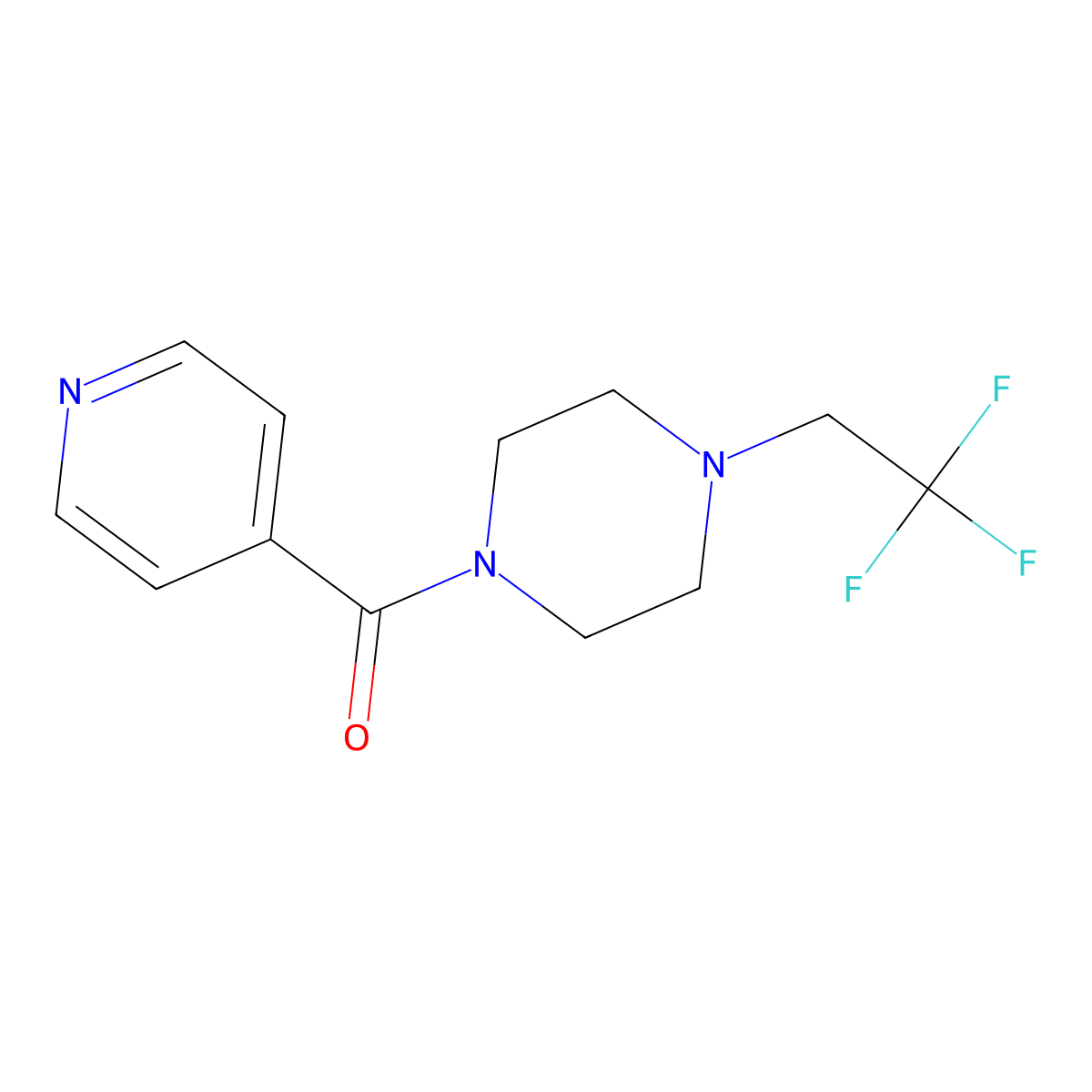1-(Pyridine-4-carbonyl)-4-(2,2,2-trifluoroethyl)piperazine molecular structure, CAS 1209077-55-3