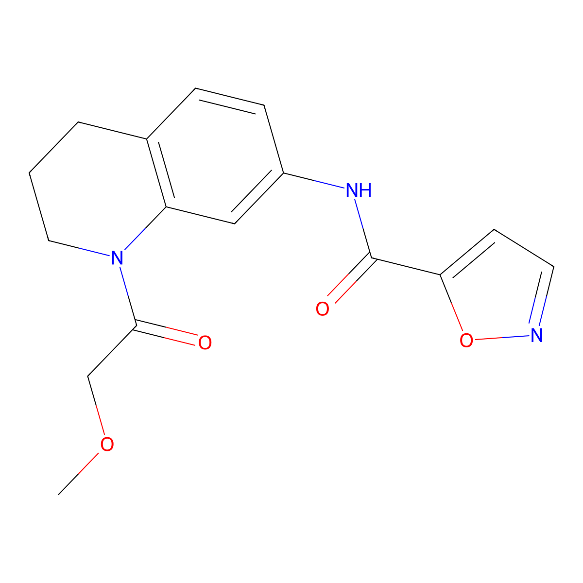 N-(1-(2-methoxyacetyl)-1,2,3,4-tetrahydroquinolin-7-yl)isoxazole-5-carboxamide molecular structure, CAS 1209077-92-8