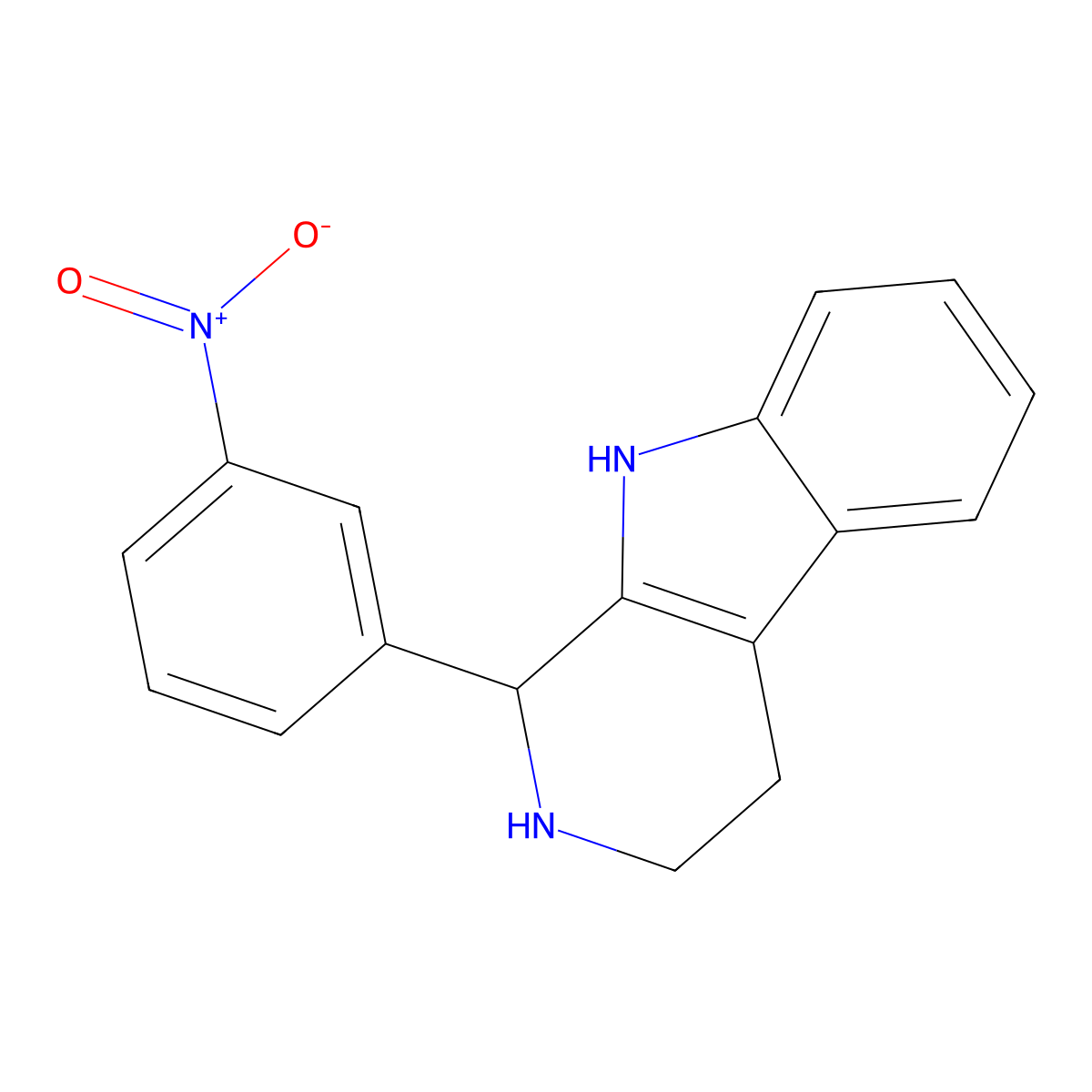 1-(3-nitrophenyl)-2,3,4,9-tetrahydro-1H-beta-carboline hydrochloride molecular structure, CAS 120908-68-1