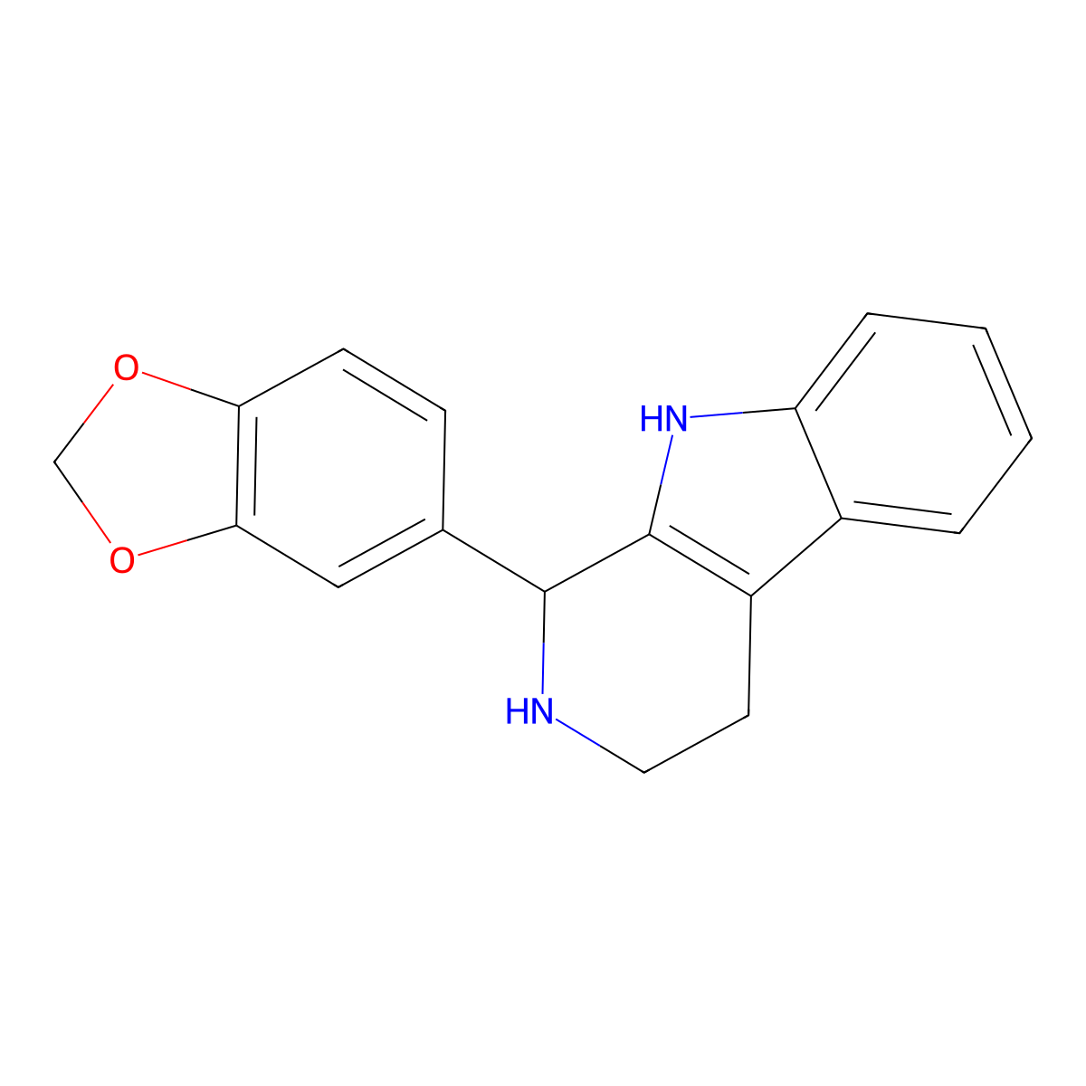 1-(1,3-benzodioxol-5-yl)-2,3,4,9-tetrahydro-1H-beta-carboline molecular structure, CAS 120908-70-5