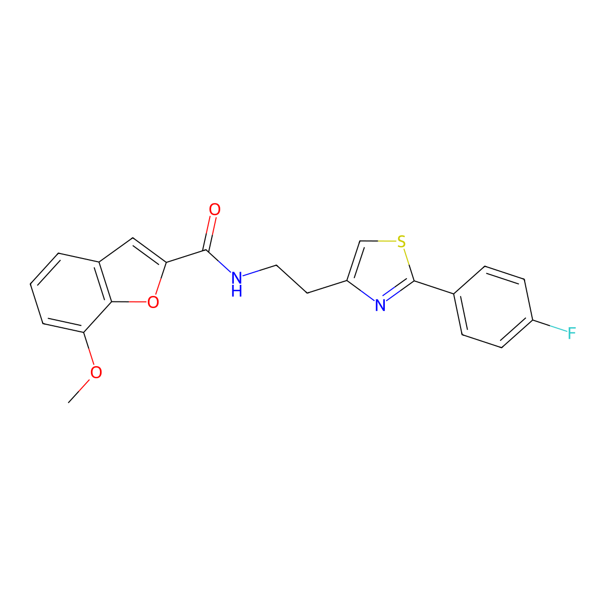 N-(2-(2-(4-fluorophenyl)thiazol-4-yl)ethyl)-7-methoxybenzofuran-2-carboxamide molecular structure, CAS 1209080-58-9