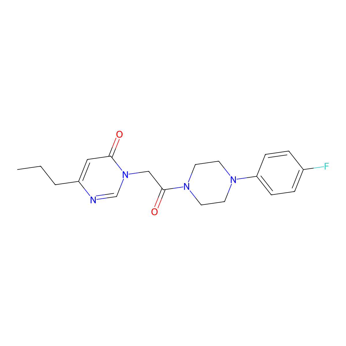 3-(2-(4-(4-fluorophenyl)piperazin-1-yl)-2-oxoethyl)-6-propylpyrimidin-4(3H)-one molecular structure, CAS 1209084-67-2