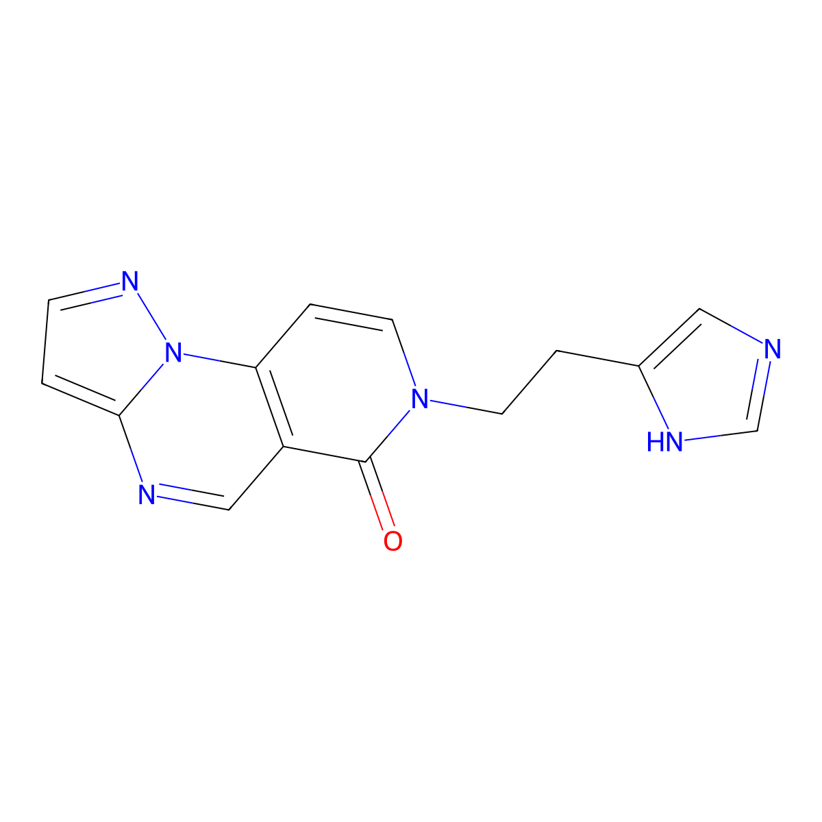 7-[2-(1H-imidazol-5-yl)ethyl]pyrazolo[1,5-a]pyrido[3,4-e]pyrimidin-6(7H)-one molecular structure, CAS 1209087-55-7