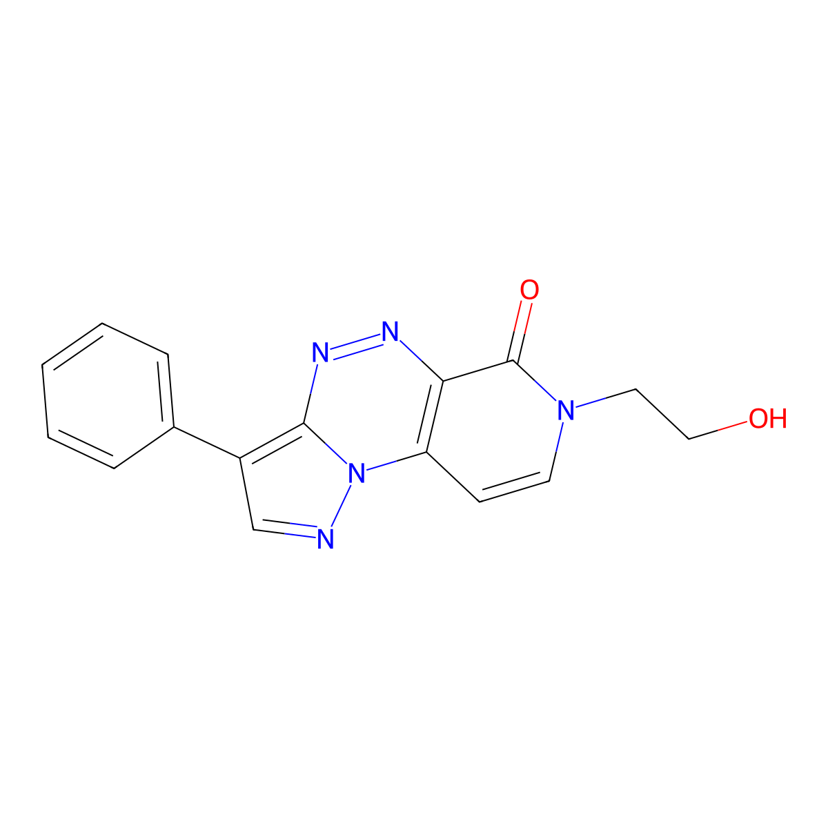 7-(2-hydroxyethyl)-3-phenylpyrazolo[5,1-c]pyrido[4,3-e][1,2,4]triazin-6(7H)-one molecular structure, CAS 1209097-60-8