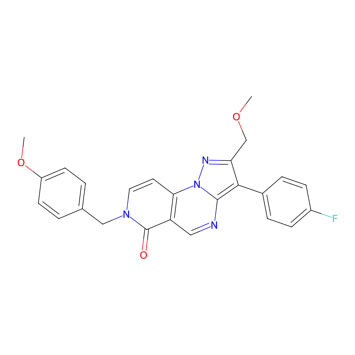 3-(4-fluorophenyl)-7-(4-methoxybenzyl)-2-(methoxymethyl)pyrazolo[1,5-a]pyrido[3,4-e]pyrimidin-6(7H)-one molecular structure, CAS 1209098-56-5